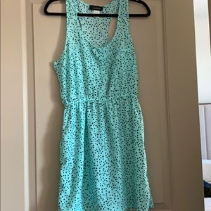 Blue and black patterned dress